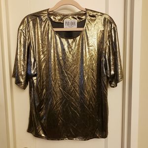 Paradox Vintage 80s Metallic Gold Short Sleeve Tee